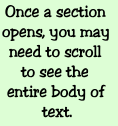 Once a section opens, you may need to scroll to se