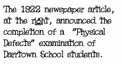 The 1922 newspaper article, at the right, announce